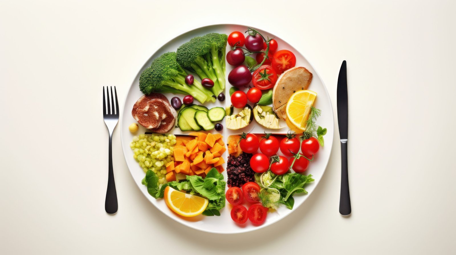 A balanced, colorful plate of food